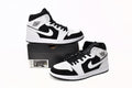 Air Jordan 1 Mid White Black Reps Sneaker 554724-113