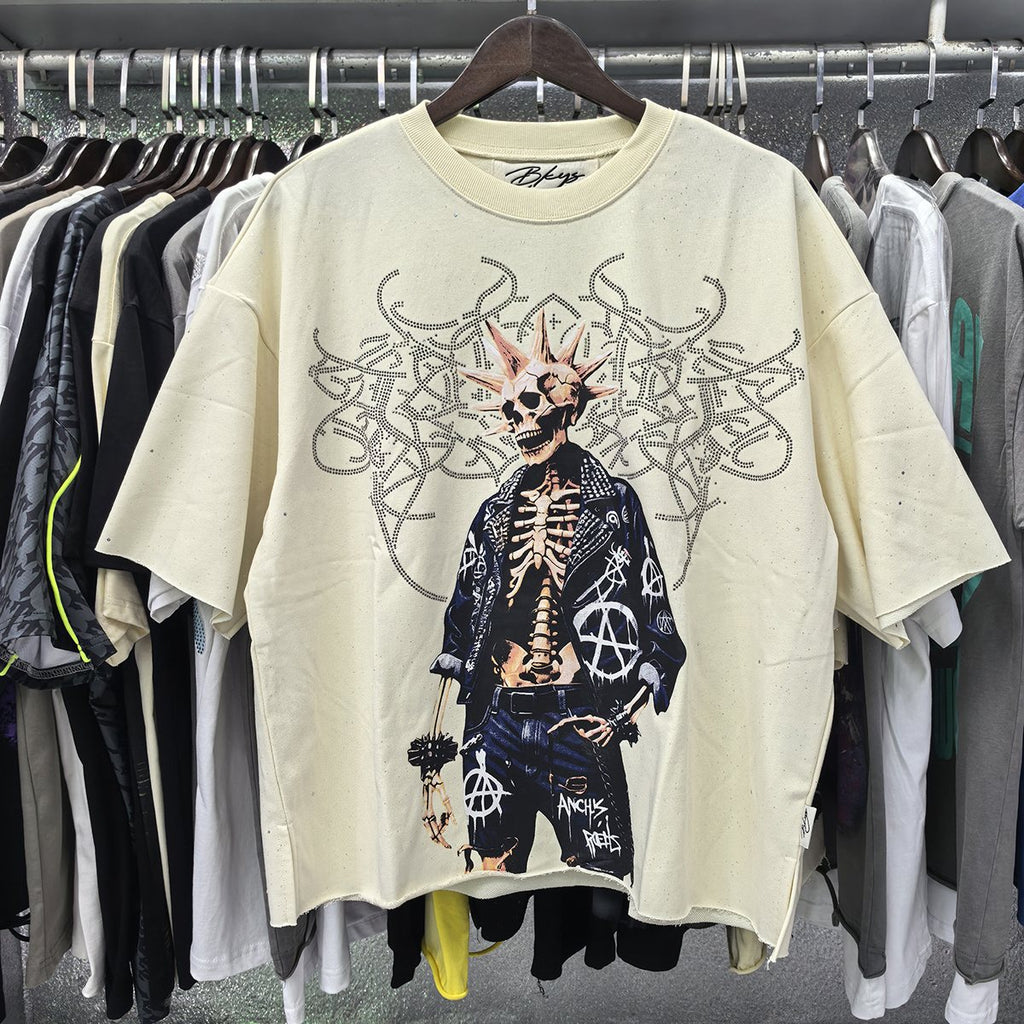 BKYS Revival Skeleton Rhinestone Graphic T-Shirt