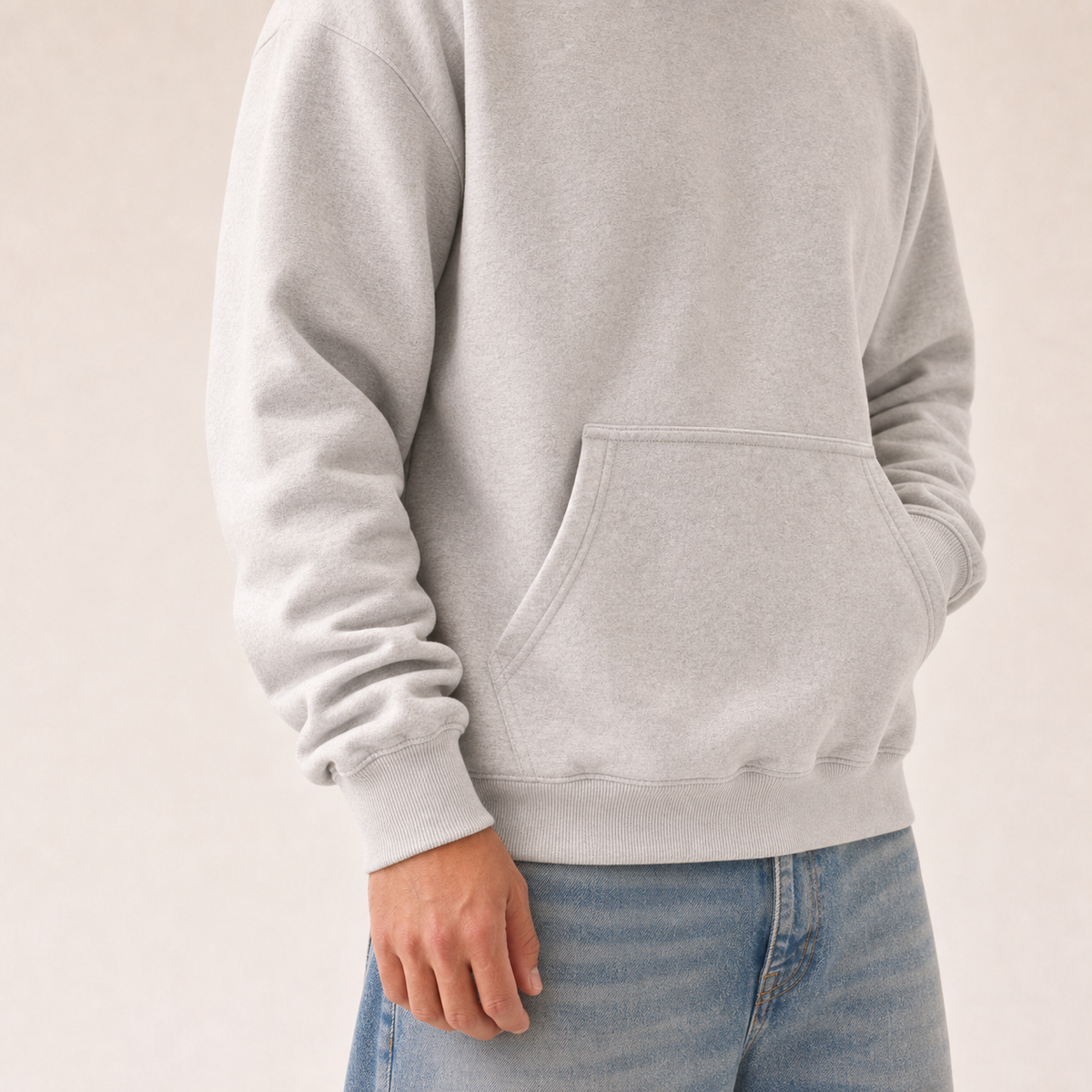 Forward, Always Ultra Heavyweight Hooded Sweatshirt: Light Grey Marl