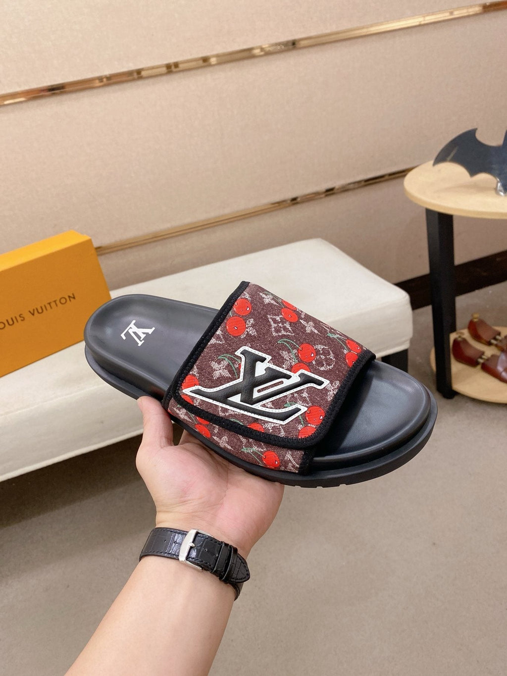 Louis Vuitton Graphic Print Slide Sandals